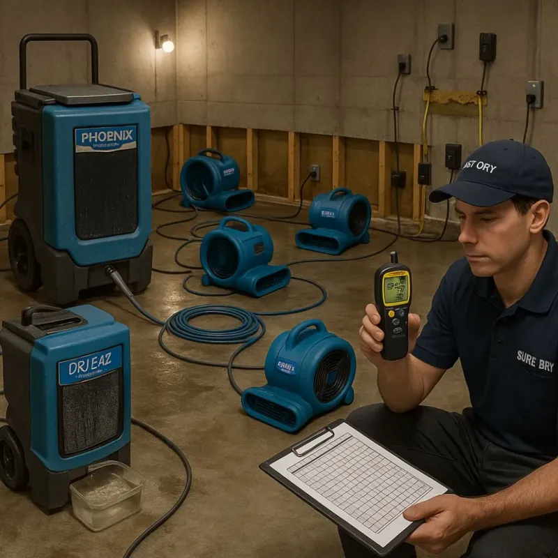 Structural Drying and Dehumidification process in Farmington, AR